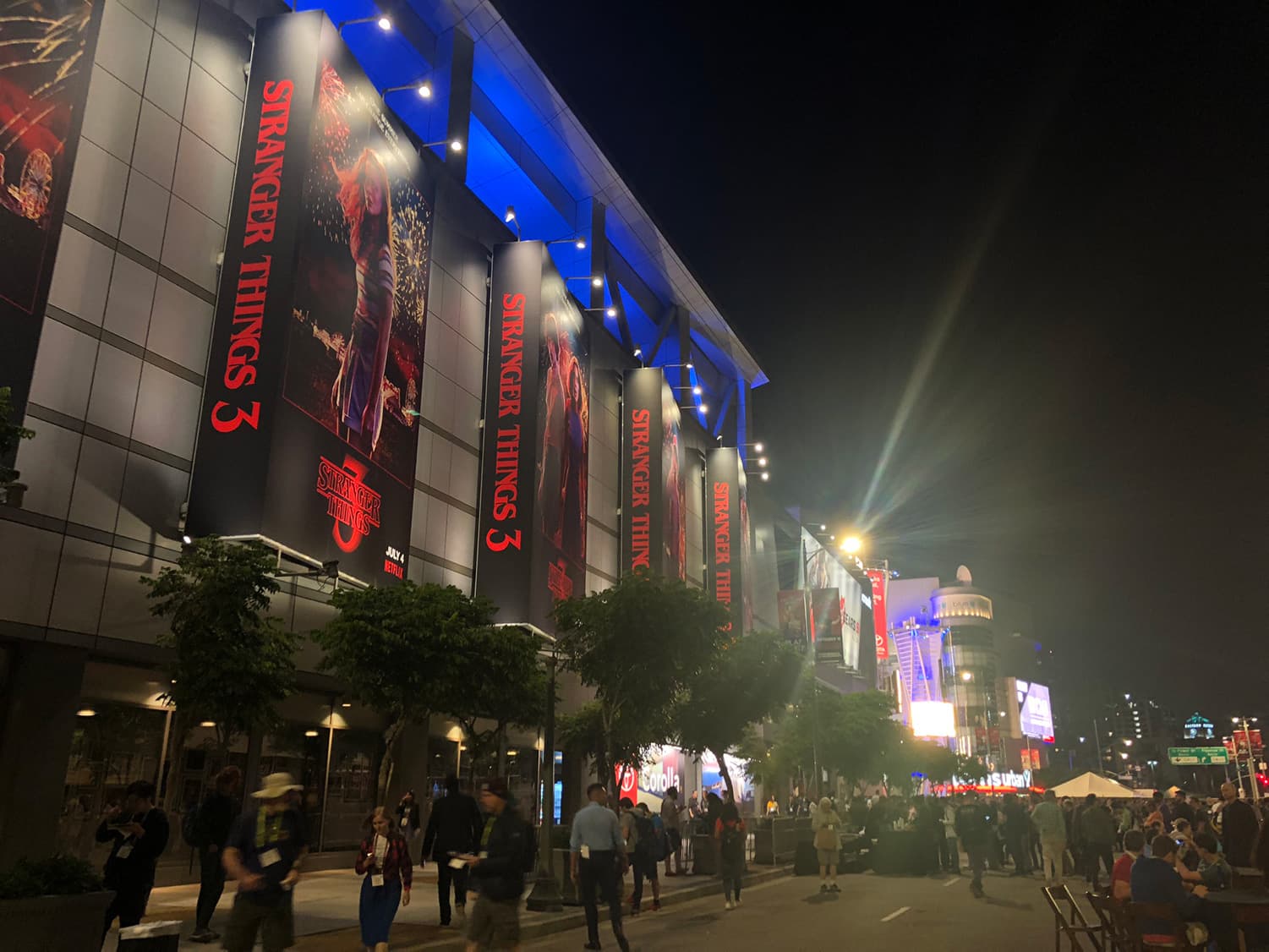 The post-Animation Festival reception on Chick Hearn Ct., in the road.